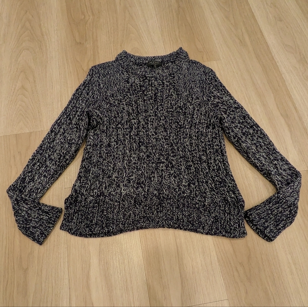 Rag & Bone Loose Knit Deep Navy And White Sweater Size M